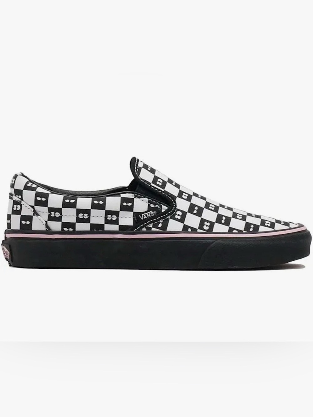 Vans x Lazy Oaf Slip on Eyes Checkerboard Sneakers Size M8.5/W10